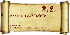 Merkle Edömér névjegykártya